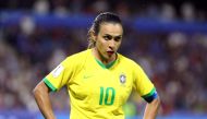 Brazil's Marta looks dejected (REUTERS/Lucy Nicholson)