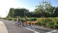 File picture of children enjoying their weekend riding 4 wheels bicycles (Quadricycle) at Al Bidda park in Qatar. Pic: Baher Amin / The Peninsula 