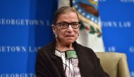 (FILES) In this file photo taken on September 20, 2017, US Supreme Court Justice Ruth Bader Ginsburg looks on as she speaks to first-year Georgetown University law students in Washington, DC. AFP / Nicholas Kamm