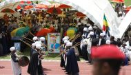 The coffins of Amhara president Ambachew Mekonnen and two other officials who where killed in an attack are seen during a funeral ceremony in the town of Bahir Dar, Amhara region, Ethiopia June 26, 2019. Reuters/Baz Ratner 