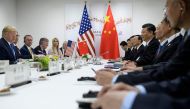 US President Donald Trump and China's President Xi Jinping attend a bilateral meeting on the sidelines of the G20 Summit in Osaka on June 29, 2019. / AFP / Brendan Smialowski