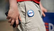 A supporter wears a pin on his shorts reading BIDEN PRESIDENT after Democratic 2020 presidential candidate Joe Biden held a campaign rally in Philadelphia, May 18, 2019. Reuters/Mark Makela
 