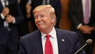 U.S. President Donald Trump smiles during a meeting with South Korean President Moon Jae-in at the Blue House in Seoul, South Korea, June 30, 2019. REUTERS/Kevin Lamarque