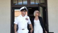 US Navy SEAL Special Operations Chief Edward Gallagher leaves for a lunch break with wife Andrea Gallagher from his court-martial trial at Naval Base San Diego in San Diego, California , July 2, 2019. Reuters/John Gastaldo