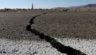 Fissures that opened up under a highway during a powerful earthquake that struck Southern California are seen near the city of Ridgecrest, California, U.S., July 4, 2019. Reuters/David McNew 