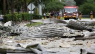 Debris are seen in an affected area after an explosion at The Fountains shopping center in Plantation, Florida, U.S. July 6, 2019. REUTERS/Marco Bello	
