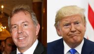 This combination picture shows British Ambassador Kim Darroch and US President Donald Trump AFP / Getty Images North America / Paul Morigi and Brendan Smialowski 