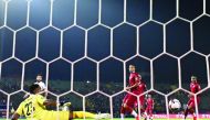 Tunisia's midfielder Youssef Msakni (1st-L) scores a goal during the 2019 Africa Cup of Nations (CAN) quarter final football match between Madagascar and Tunisia at the Al Salam stadium in Cairo on July 11, 2019 AFP / Javier Soriano
