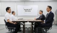 Working level officials from Japan (L) and South Korea hold a meeting about Japan's recent restrictions on exports of high-tech material to South Korea in Tokyo, Japan, July 12, 2019. Japan Pool/Pool via REUTERS