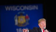 Donald Trump speaks to guests during a campaign rally at the Radisson Paper Valley Hotel on March 30, 2016, in Appleton, Wisconsin. (Scott Olson / Getty Images / AFP) 