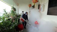 Representative image: Workers fogging in the housing estate at Aljunied Crescent in Singapore as 40 more cases of locally transmitted Zika virus infections reported on August 28, 2016. AFP / Wong Kwai Chow