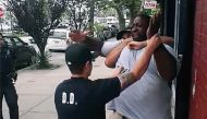 A screenshot of Eric Garner during his arrest. 