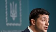 Ukrainian President Volodymyr Zelensky speaks
