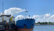A view shows the Russian tanker, now called Nika Spirit and formerly named Neyma, which was detained by the Ukrainian security services in the port of Izmail, Ukraine in this handout picture obtained by Reuters on July 25, 2019. (State Border Guard Servic