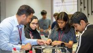 High School students taking part in activities during the Future Engineers STEM camp at Texas A&M University at Qatar. Occidental Petroleum of Qatar Ltd. (Oxy Qatar) sponsored the programme.