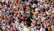 England's Rory Burns celebrates his century (Reuters/Andrew Boyers)