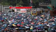 Anti-extradition bill protesters march to demand democracy and political reforms, in Hong Kong, China August 18, 2019. REUTERS/Tyrone Siu