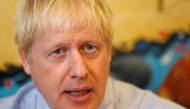 Britain's Prime Minister Boris Johnson talks as he meets with health professionals during his visit to the Royal Cornwall Hospital in Truro, Britain, August 19, 2019. REUTERS/Peter Nicholls