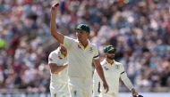  Australia's Josh Hazlewood holds up the ball at the end of England's 1st innings (Reuters/Lee Smith)