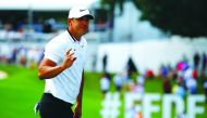 Brooks Koepka reacts after putting on the eighth green during the second round of the Tour Championship golf tournament at East Lake Golf Club. Credit: Butch Dill-USA TODAY Sports 
