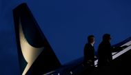 Pilots walk up to a new Cathay Pacific Airways Airbus A350 after being received by the airline at Hong Kong Airport May 30, 2016. Reuters/Bobby Yip
