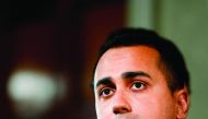 Luigi Di Maio addresses the media following a meeting with the Italian President as part of a second round of consultations with political parties at the Quirinal presidential palace in Rome, on August 28, 2019.  AFP / Filippo Monteforte
