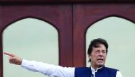 Pakistan's Prime Minister Imran Khan addresses the nation outside the Prime Minister Secretariat building in Islamabad on August 30, 2019.  AFP / Aamir Qureshi
