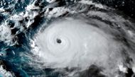 This satellite image obtained from NOAA/RAMMB, shows Tropical Storm Dorian as it approaching the Bahamas and Florida at 22:20UTC on August 31, 2019. 