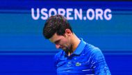 Novak Djokovic of Serbia hangs his head while playing Stan Wawrinka of Switzerland during their Round Four Men's Singles match at the 2019 US Open at the USTA Billie Jean King National Tennis Center in New York on September 1, 2019. AFP / Don Emmert