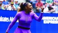 Serena Williams of the United States celebrates a point during her Women's Singles fourth round match against Petra Martic of Croatia on day seven of the 2019 US Open at the USTA Billie Jean King National Tennis Center on September 01, 2019 in Queens boro