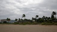 Wind gusts begin to gain strength at Fort Pierce Jetty Park with Hurricane Dorian approaching the coast in Florida on September 2, 2019.  / AFP / Adam DelGiudice 