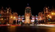 Traffic moves in front of the Chhatrapati Shivaji Terminus before the lights were turned off for Earth Hour in Mumbai, India on March 25, 2017. Reuters/Shailesh Andrade