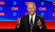 FILE PHOTO: Former Vice President Joe Biden speaks on the second night of the second 2020 Democratic U.S. presidential debate in Detroit, Michigan, July 31, 2019. REUTERS/Lucas Jackson/File Photo