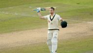 Australia's Steve Smith celebrates reaching 200 runs. (Action Images via Reuters/Carl Recine) 
