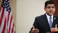 (FILES) In this file photo taken on June 21, 2018 Representative Raul Ruiz (D-CA) talks about the Trump tax cuts during a news conference at the U.S. Capitol Visitors Center June 22, 2018 in Washington, DC. AFP / GETTY IMAGES NORTH AMERICA / Chip SOMODEVI