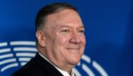 US Secretary of State Mike Pompeo arrives on September 3, 2019 at the European Parliament in Brussels for a meeting with European Parliament President. / AFP / Kenzo TRIBOUILLARD