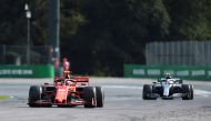 Ferrari's Charles Leclerc and Mercedes' Valtteri Bottas in action during the race REUTERS/Massimo Pinca