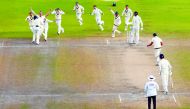 ustralia's Josh Hazlewood celebrates taking the wicket of England's Craig Overton with team mates to win the match and retain the Ashes Action Images via Reuters/Jason Cairnduff