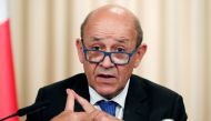 French Foreign Minister Jean-Yves Le Drian speaks during a meeting of the Russian-French Security Cooperation Council in Moscow, Russia, September 9, 2019. REUTERS/Shamil Zhumatov