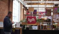 File photo of the Lyft Driver Hub is seen in Los Angeles, California, U.S., March 20, 2019. REUTERS/Lucy Nicholson/File Photo