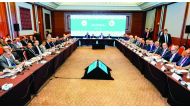 Qatar Chamber officials with officials from the Arab-Turkish Chamber of Commerce in Antalya, Turkey, recently. 