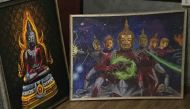 Paintings of Japanese superhero 