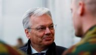 Belgian minister Didier Reynders visits Belgian soldiers deployed to the NATO enhanced Forward Presence battle group at Tapa military base, Estonia April 2, 2019. Reuters/Ints Kalnins