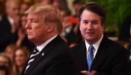 US President Donald Trump participates in the swearing-in ceremony of Brett Kavanaugh as Associate Justice of the US Supreme Court at the White House on October 08, 2018. AFP / Brendan Smialowski 