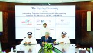 H E Saad bin Sherida Al Kaabi, Minister of State for Energy Affairs and the President and CEO of Qatar Petroleum, witnessing the signing ceremony. 