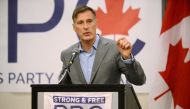 FILE PHOTO: Leader of the People’s Party of Canada Maxime Bernier campaigns in Fredericton, New Brunswick, Canada, September 17, 2019. REUTERS/Michael Hawkins/File Photo
