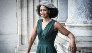 South African soprano Pretty Yende poses during a photo session at the Garnier Opera House on September 10, 2019 in Paris. AFP / Stephane De Sakutin 