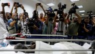 Media members are seen in front of pharaonic mummy of Sennedjem after it was removed from coffin at the National Museum of Egyptian Civilization in Cairo, September 21, 2019. Reuters/Amr Abdallah 