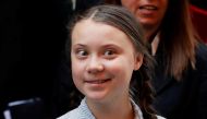 Greta Thunberg leaves after speaking at the Senate in Rome, Italy, April 18, 2019. Reuters / Remo Casilli