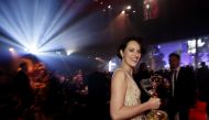 Phoebe Waller-Bridge poses with her award for Lead Actress in a Comedy Series for
